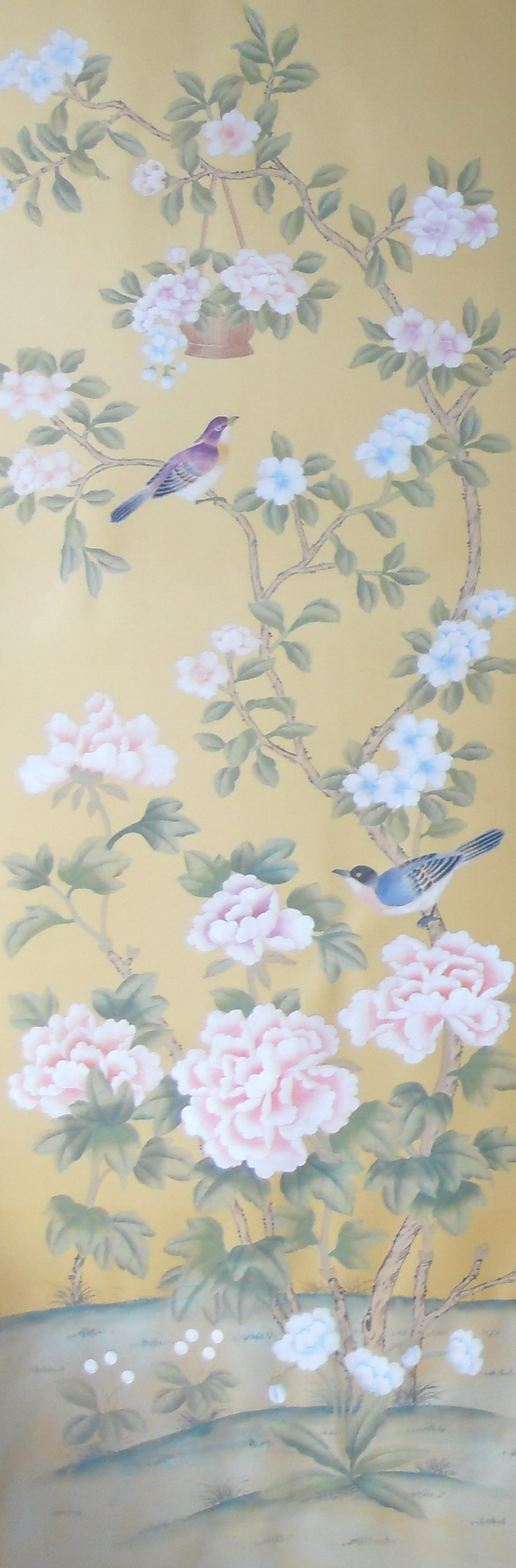 hand painted wallpaper, silk wallpaper, china wallpaper, grace silk ...